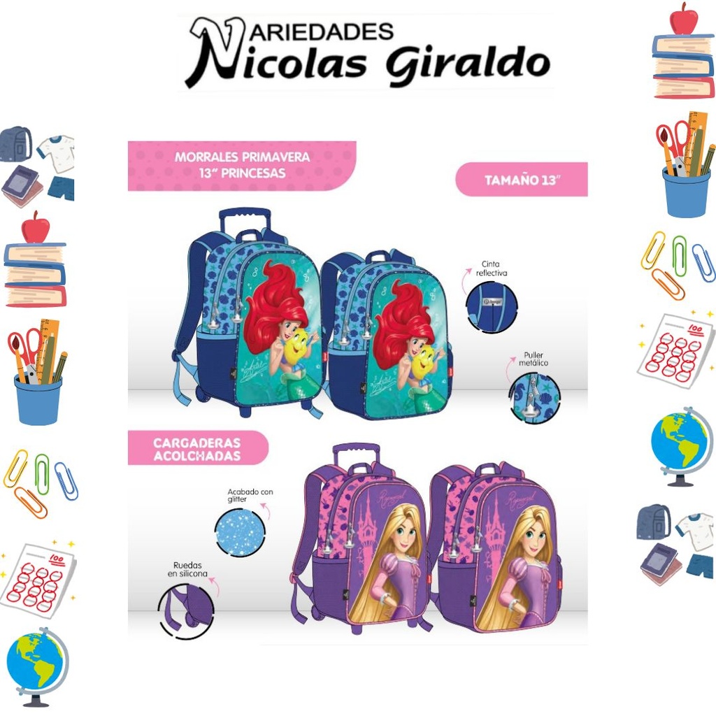 Morral prim. grande ruedas princesa
