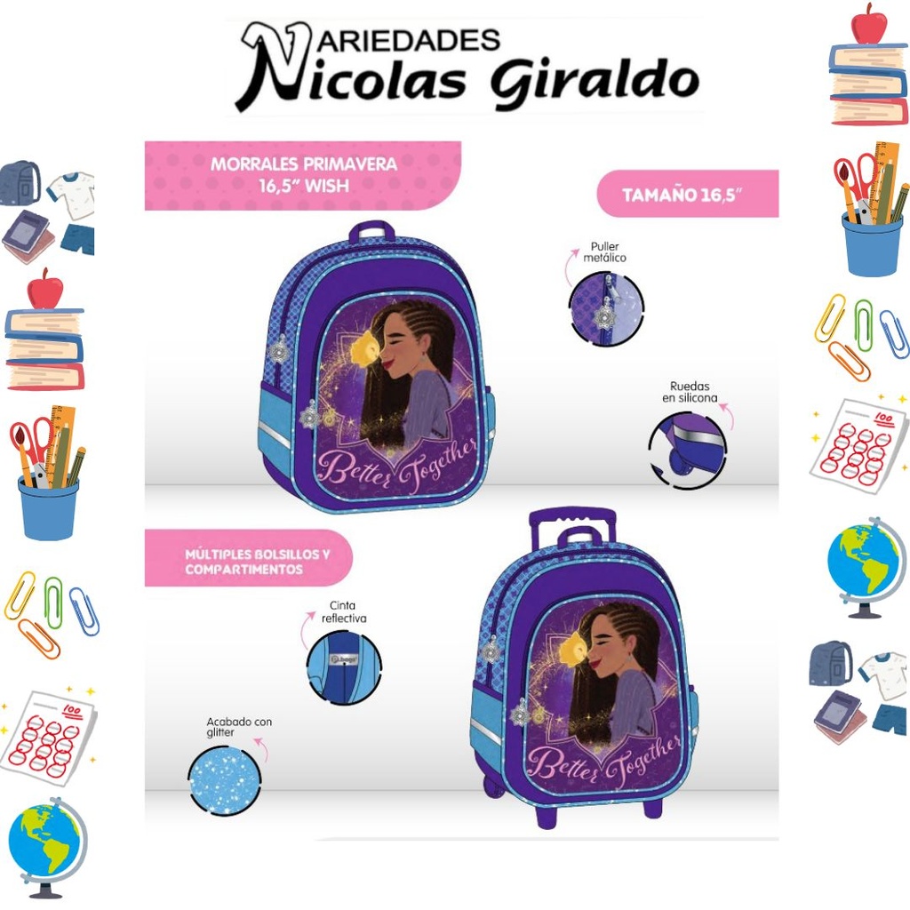 Morral prim. grande ruedas wish