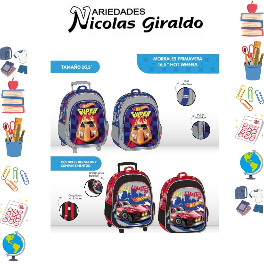 Morral prim. personajes grande hotwheels