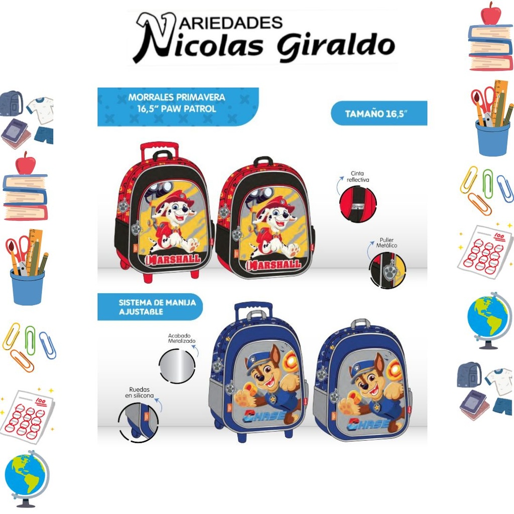 Morral prim. personajes grande paw patrol