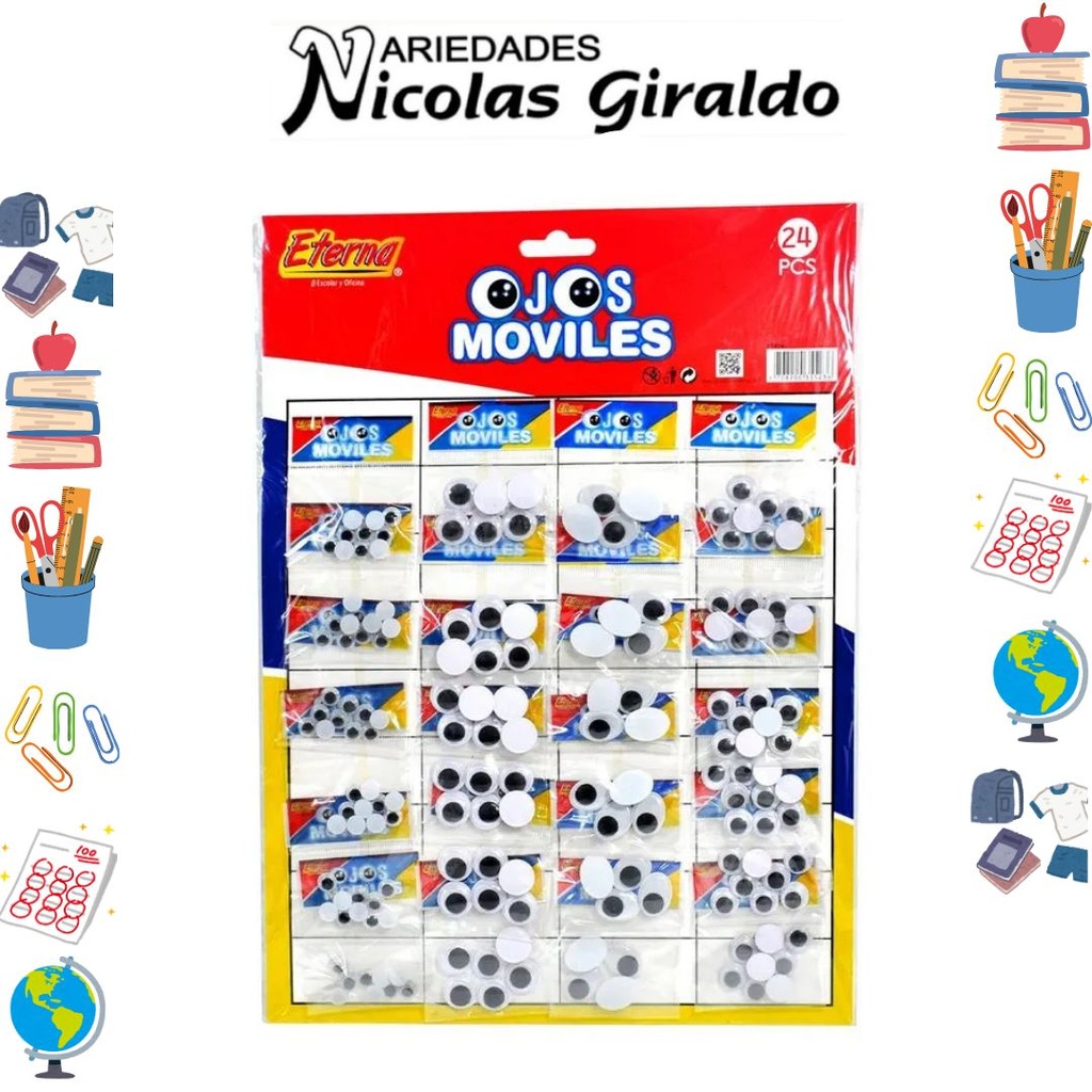 Ojos para peluche carton x24