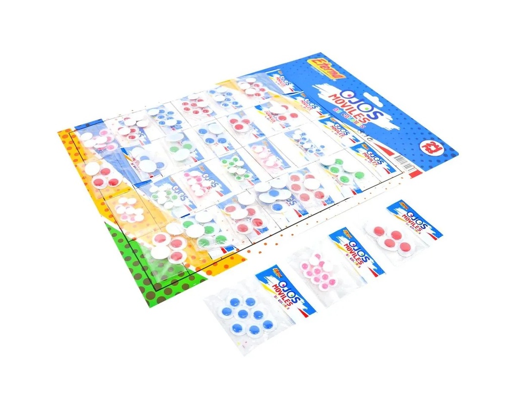 Ojos para peluche colores Carton x24