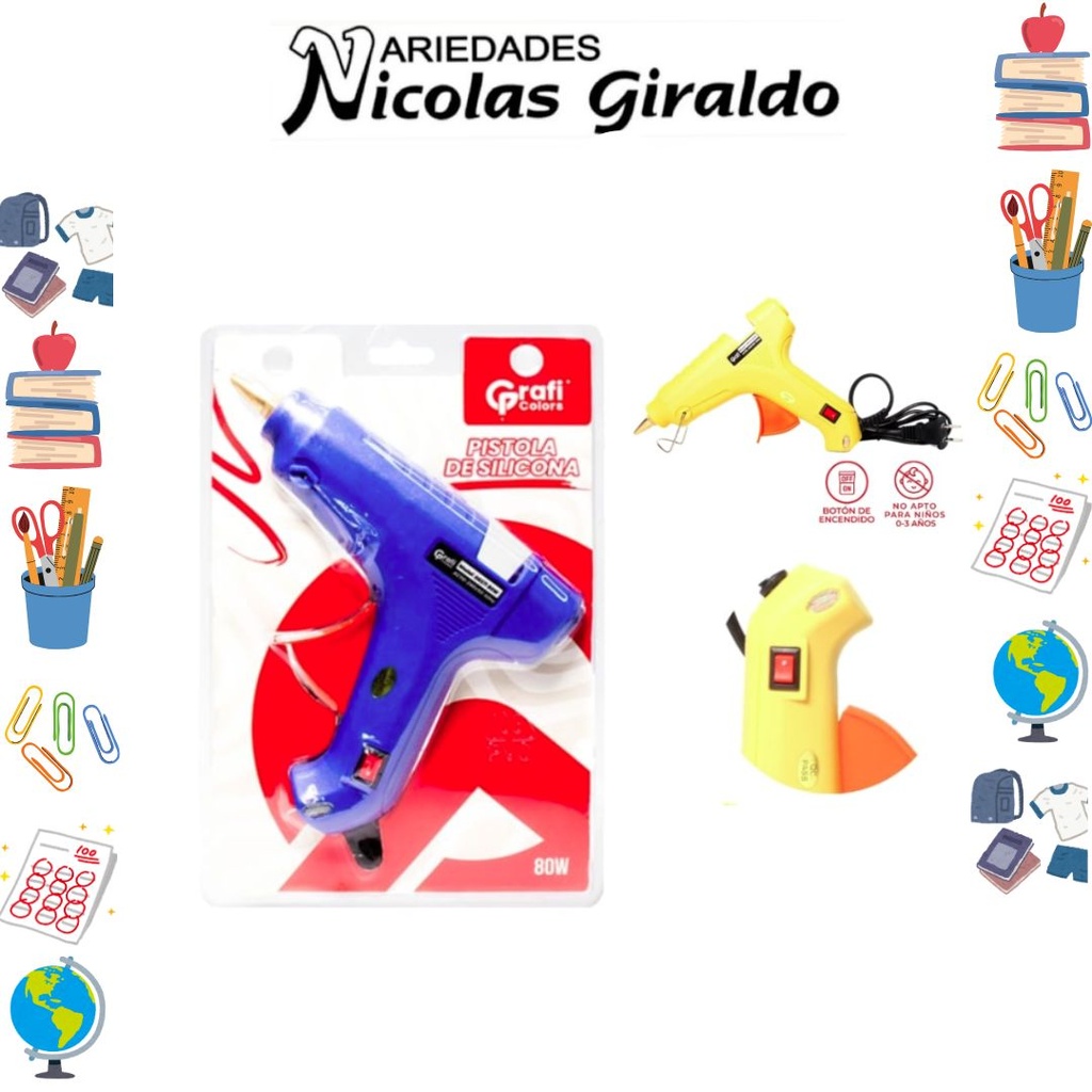 Pistola silicona grande fina graficolors 