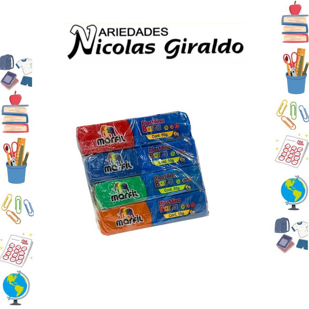 Plastilina barra marfil x12