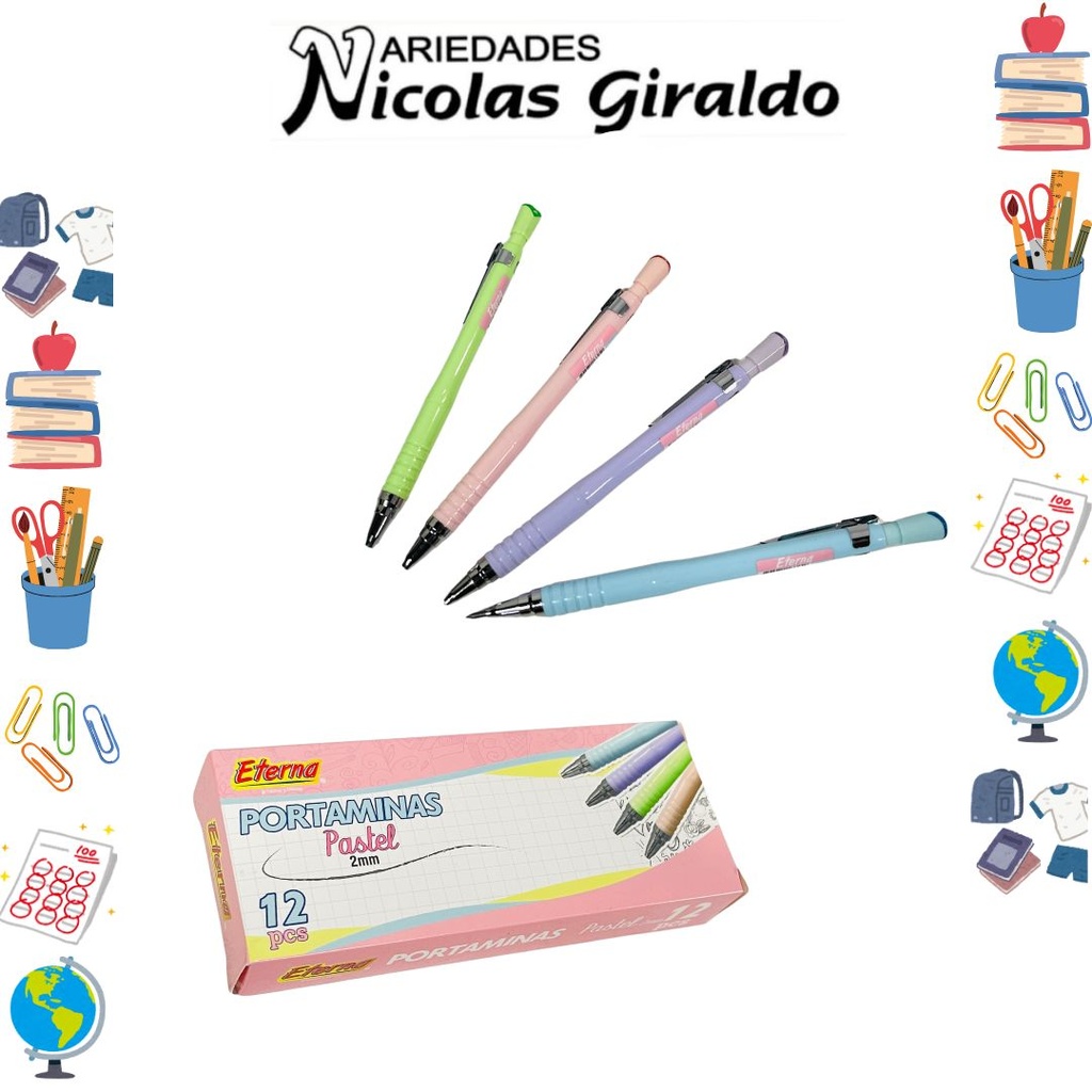 Portaminas eterna pastel 2mm caja x12