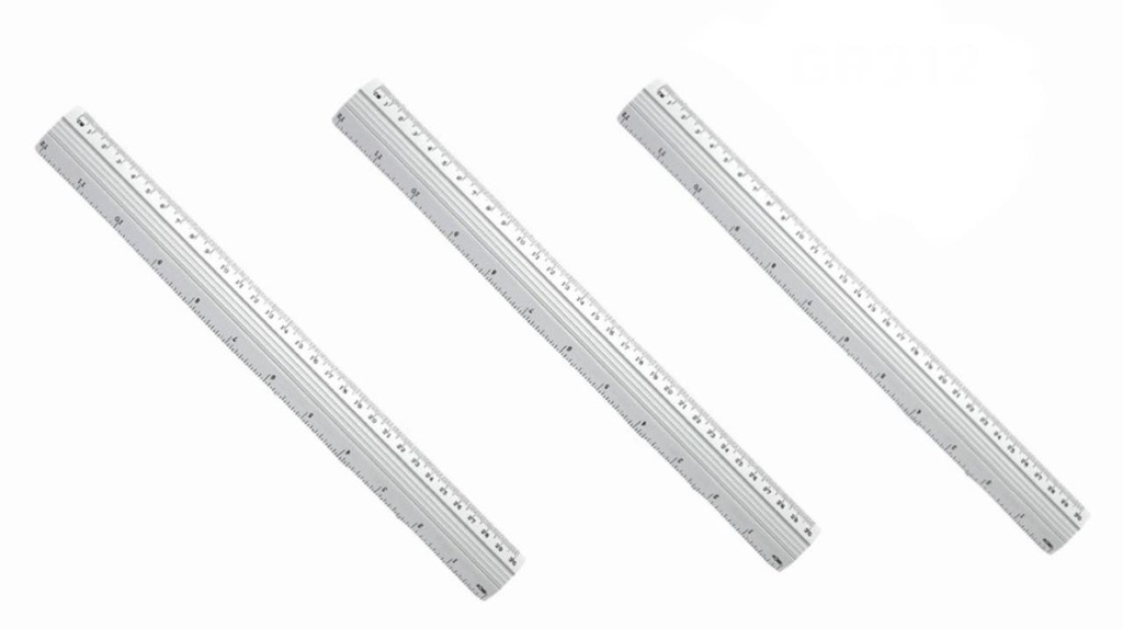 Regla metal 30 cm paquete x12