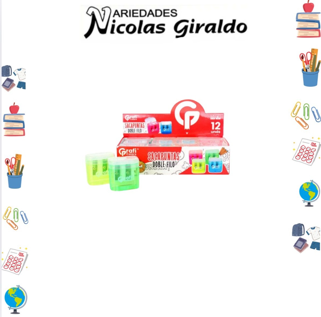 Sacapuntas con deposito caja x12 graficolors  