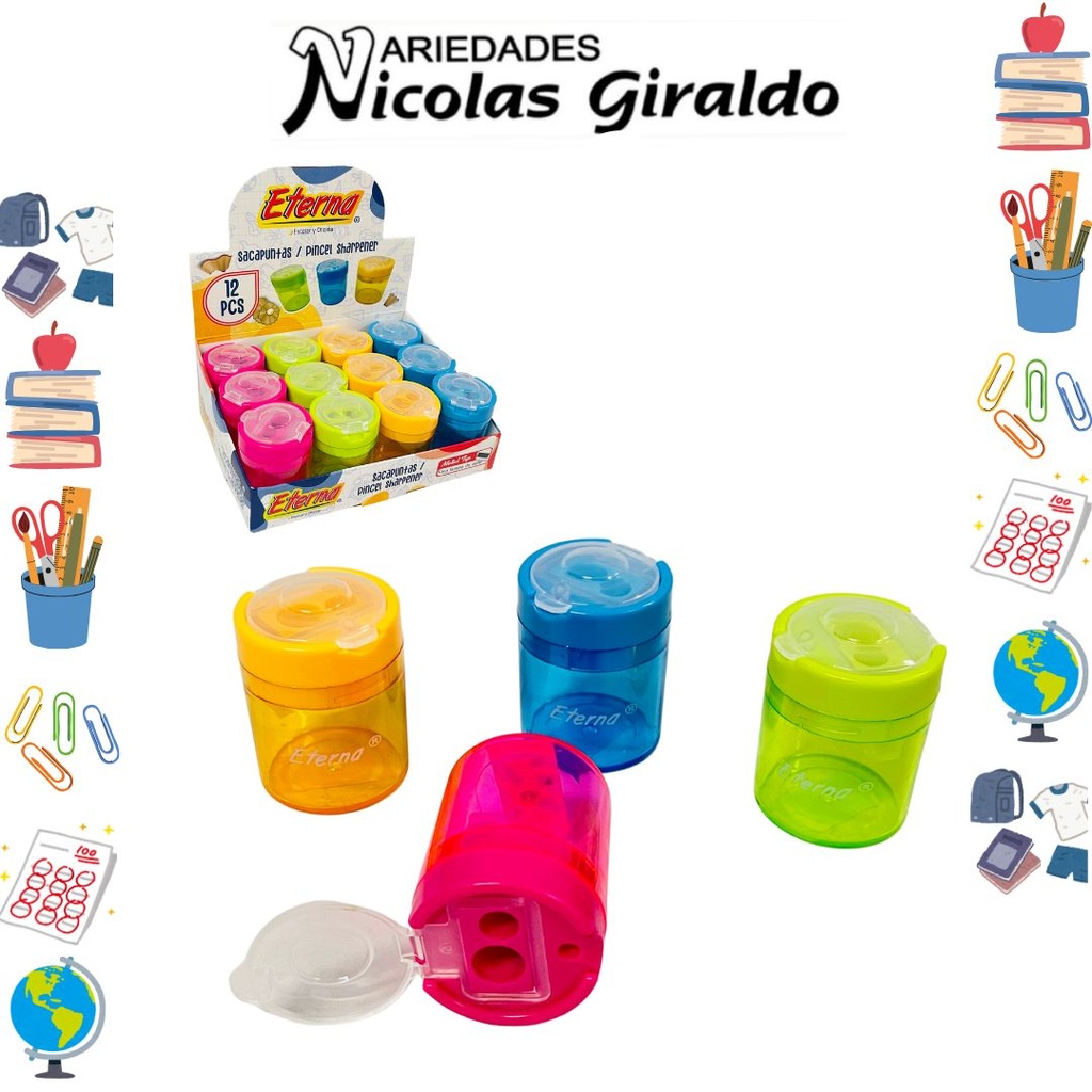 Sacapuntas deposito redondo caja x12 eterna