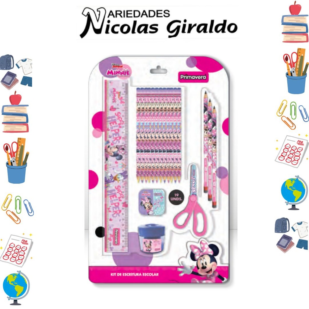 Set uso escolar primavera minnie