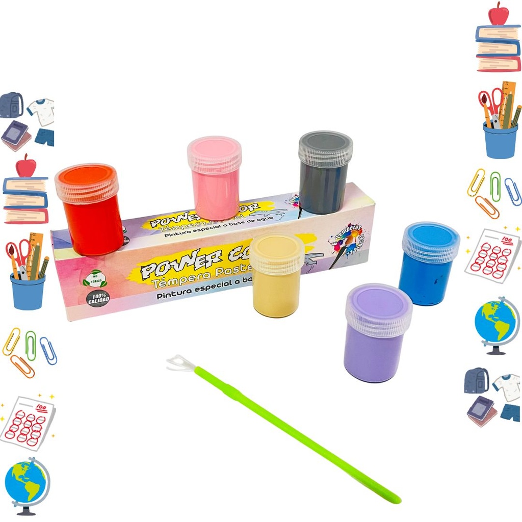 Tempera color pastel x6