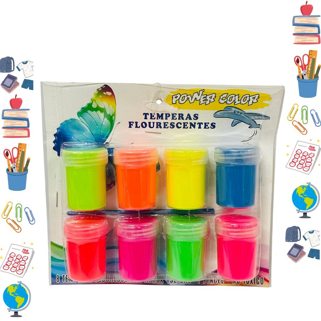 Tempera neon carton x8