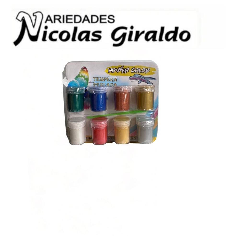 Tempera perlada carton x8