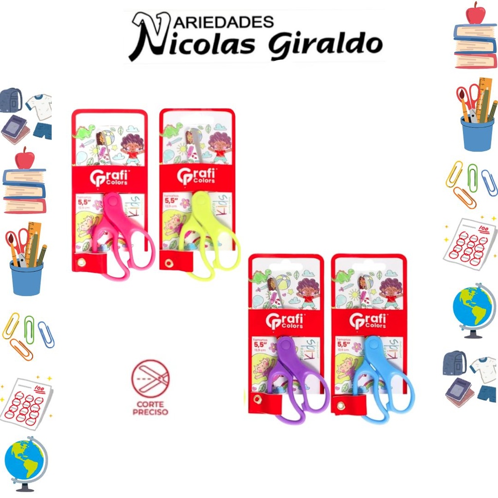 Tijera punta roma 5.5 estampada graficolors