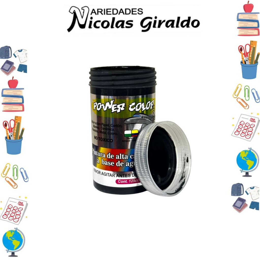 Vinilo power color x125 cc negro