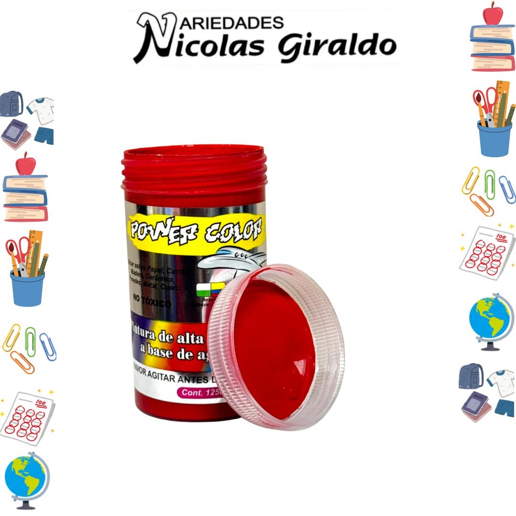 Vinilo power color x125 cc rojo