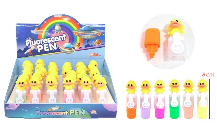 Resaltador mini figura pato-huella caja x36
