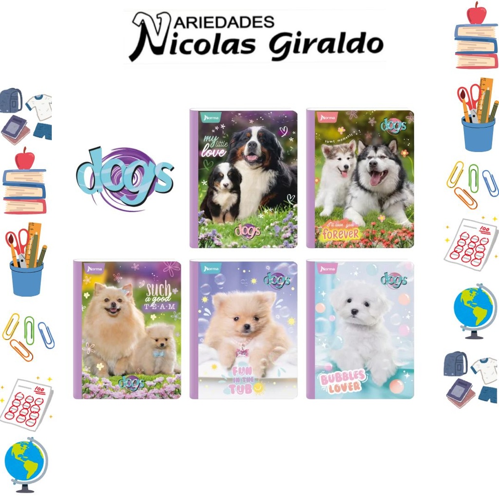 Cuaderno norma gama media perros 100H cuadro