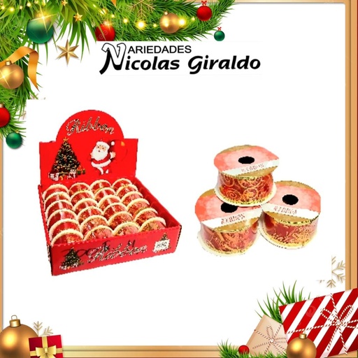 [FL300R] @CINTA DECO ANCHA 3.8CM X2.7MT ROJA 