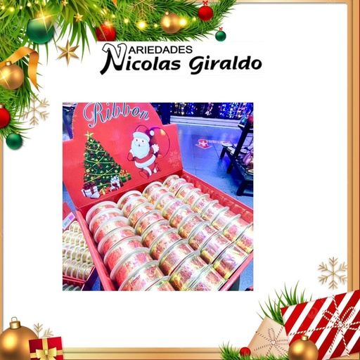 [FL308R] @CINTA DECO DELGADA 2.5CM X2.7MT ROJA 