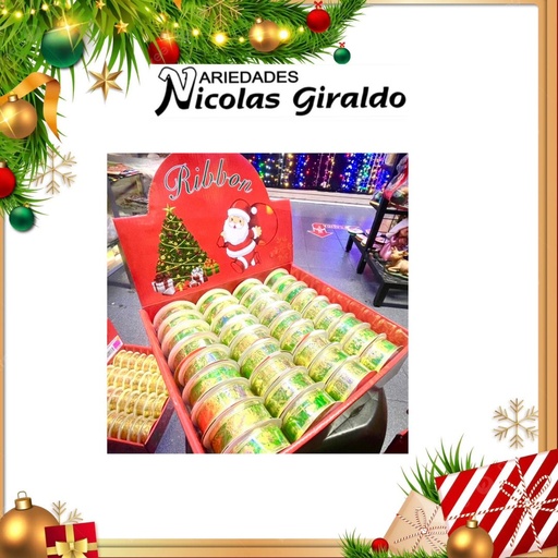 [FL308G] @CINTA DECO DELGADA 2.5CM X2.7MT VERDE 