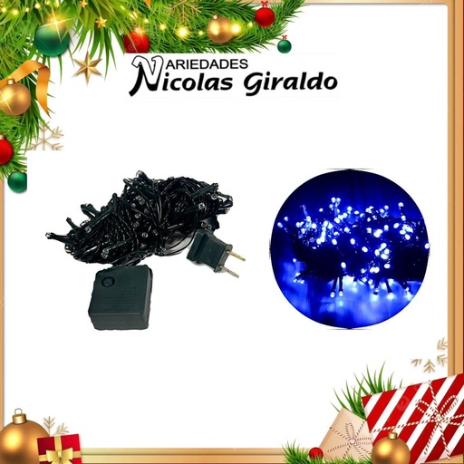 [A0324GB] @INSTALACION LED X100L LINEAL AZUL 9 MTS CABLE VERDE 