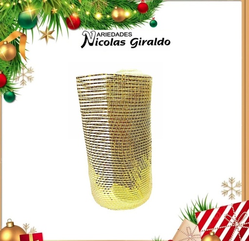 [VNG-107BH] @MALLA DECORATIVA 26CM 8 YARDAS BEIS DORADA