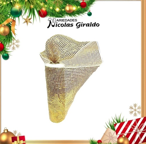 [VNG-108B] @MALLA DECORATIVA 26CM 8 YARDAS BLANCA DORADA
