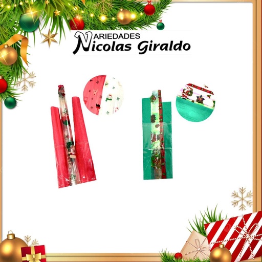[205070] @PAPEL CELOFAN NAVIDEÑO X3 