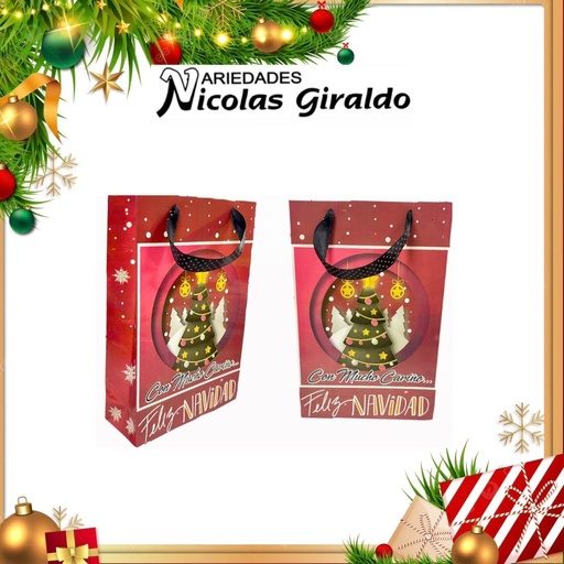 [127101] BOLSA REGALO CARIÑITO NAVIDAD MEDIANA