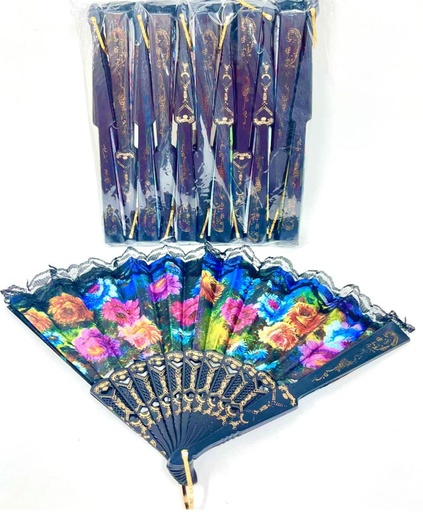 [PT24313] Abanico plastico negro paquete x12 