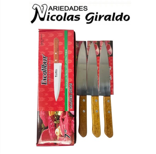 [YES-1078-7] Cuchillo excalibur madera #7 CAJA X12 