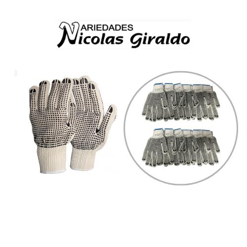 [GUA14-1] Guante blanco grueso punto "construccion" pqt x12 
