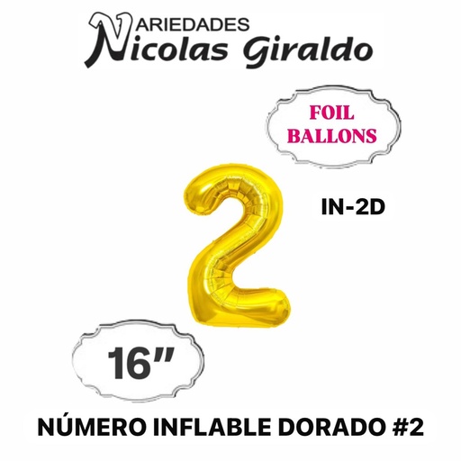 [05-134] @Numero inflable dorado #2 