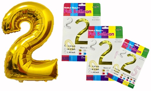 [1404D] @(YN-340) Numero inflable dorado #2 