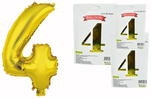 [1404D] @(DF-013) Numero inflable dorado #4