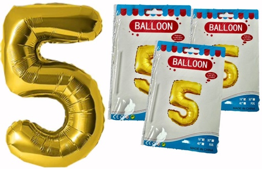 [1404D] @(DF-013) Numero inflable dorado #5