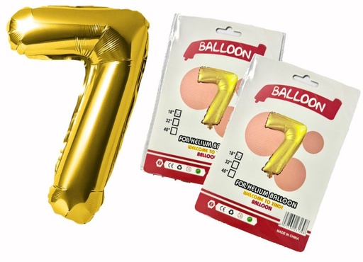 [1404D] @(DF-013) Numero inflable dorado #7