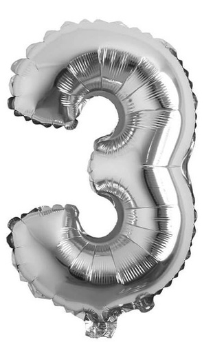 [DF-013] @(1404P) Numero inflable plata #3