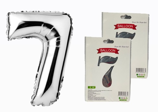 [DF-013] @(1404P) Numero inflable plata #7