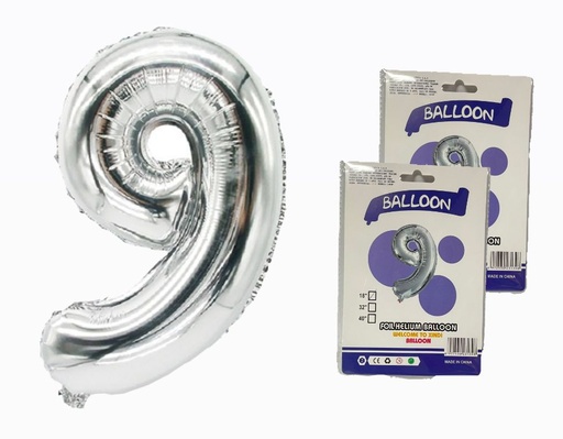 [DF-013] @(1404P) Numero inflable plata #9