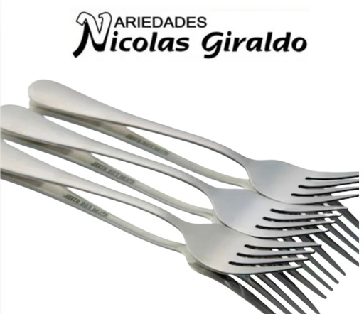 [SLT1884] @Tenedor metal sencillo x12 liso