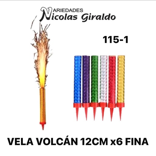[115-1] Vela volcan 12cm x6 fina 
