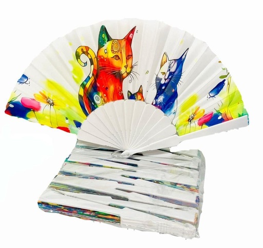 [PTF-517] Abanico plastico blanco paquete x12