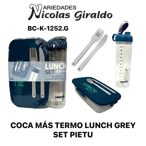 [BC-K-1252.G] Coca mas termo lunch grey set pietu