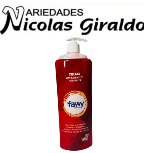 [PDC051] Crema corporal fawy roja (rosada)x750ml 
