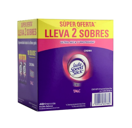 [61006798] Desodorante sobre lady duo crema 8g x36 sachets