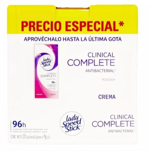 [61036187] Desodorante sobre lady clinical 9g x20 sachets