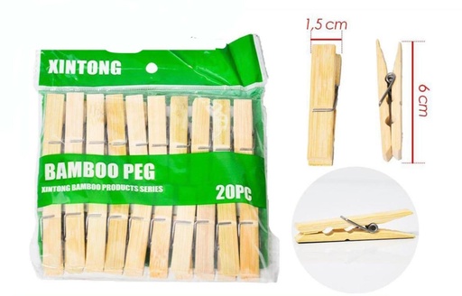 [PT16307] (20PCS)Gancho pinza madera x20 SE1862 SE2303