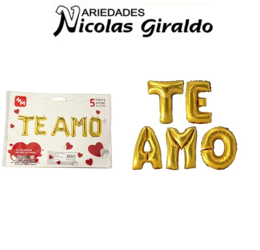 [YN-343] Globo inflable te amo dorado letra