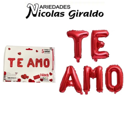 [GI-343R] Globo inflable te amo rojo letra